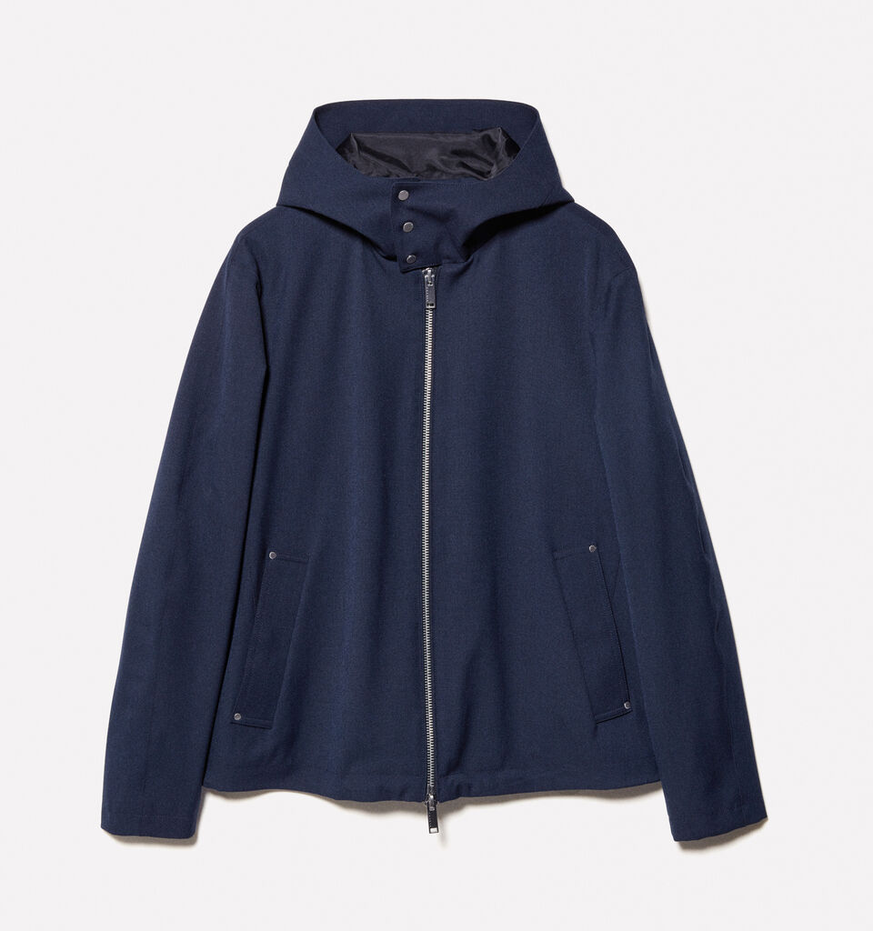Veste coupe-vent à capuche - vestes et blousons pour homme - Bleu Foncé | Sisley image number 6